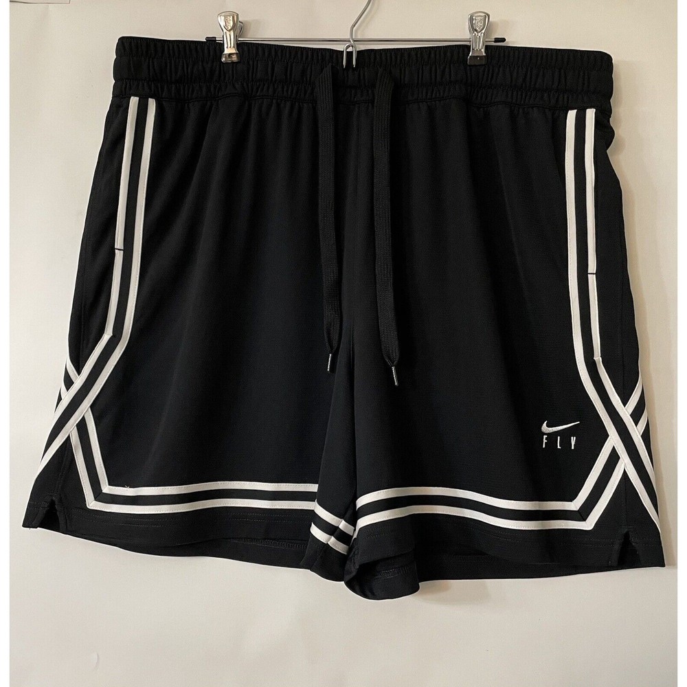 Nike Fly Women’s Basketball Shorts Size 2X Black Dri-Fit Loose Fit Drawstring